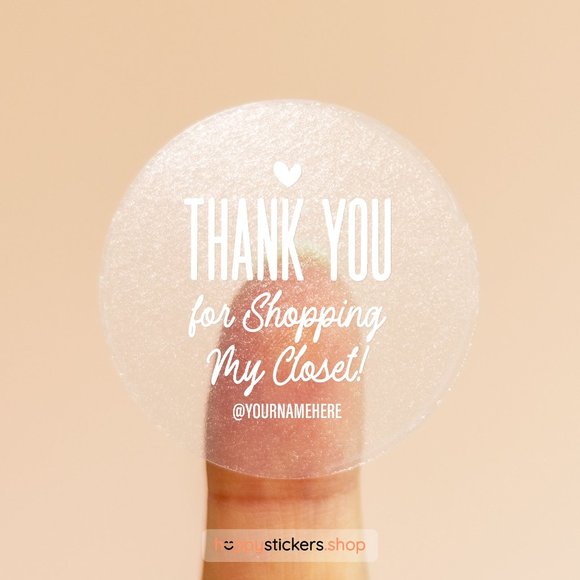 Thank You For Shopping My Closet! Stickers & Labels with your custom name - Picture 9 of 16